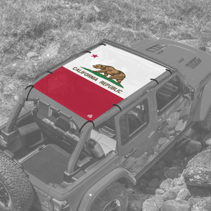 California State Flag JL 4 Door Jeep Full Sunshade California State Flag JL 4 Door Jeep Full Sunshade