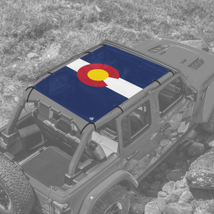 Colorado State Flag JL 4 Door Jeep Full Sunshade Colorado State Flag JL 4 Door Jeep Full Sunshade