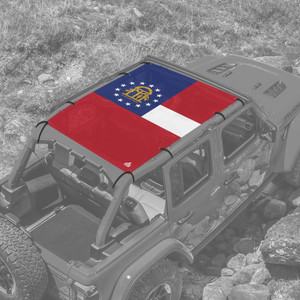 Georgia State Flag JL 4 Door Jeep Full Sunshade Georgia State Flag JL 4 Door Jeep Full Sunshade