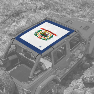 West Virginia State Flag JL 4 Door Jeep Full Sunshade West Virginia State Flag JL 4 Door Jeep Full Sunshade