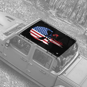 Punisher USA JT Truck Jeep Full Cover Sunshade Punisher USA JT Truck Jeep Full Cover Sunshade