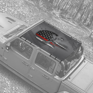 Punisher Red Line USA JT Truck Jeep Sunshade Punisher Red Line USA JT Truck Jeep Sunshade