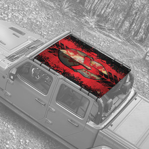 Spartan Helmet Red & Gold JT Truck Jeep Sunshade Spartan Helmet Red & Gold JT Truck Jeep Sunshade