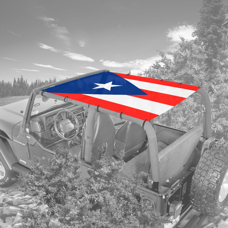 Puerto Rican Flag TJ Jeep Sunshade