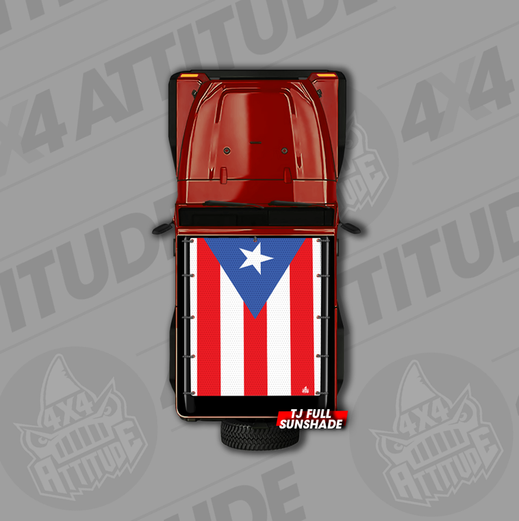 Puerto Rican Flag TJ Jeep Sunshade