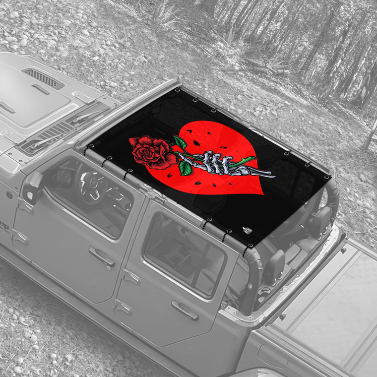 Valentine's Day "Til' Death" JT Jeep Truck Sunshade