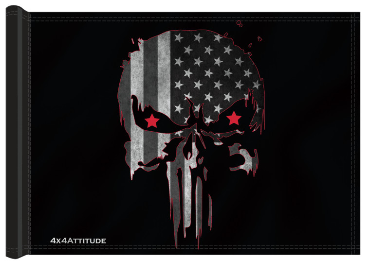 USA Grey Punisher Logo 4x4 Attitude Trail Flag