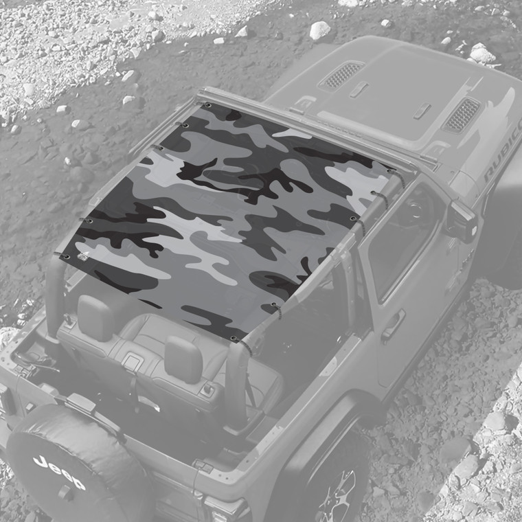 Grey Camo Full Body Sunshade for Jeep JL 2 Door