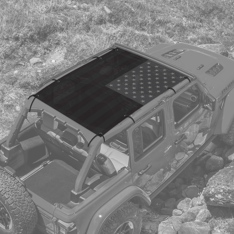 USA Greyscale  Full Body Sunshade for Jeep Wrangler JL 4 Door Sunshade
