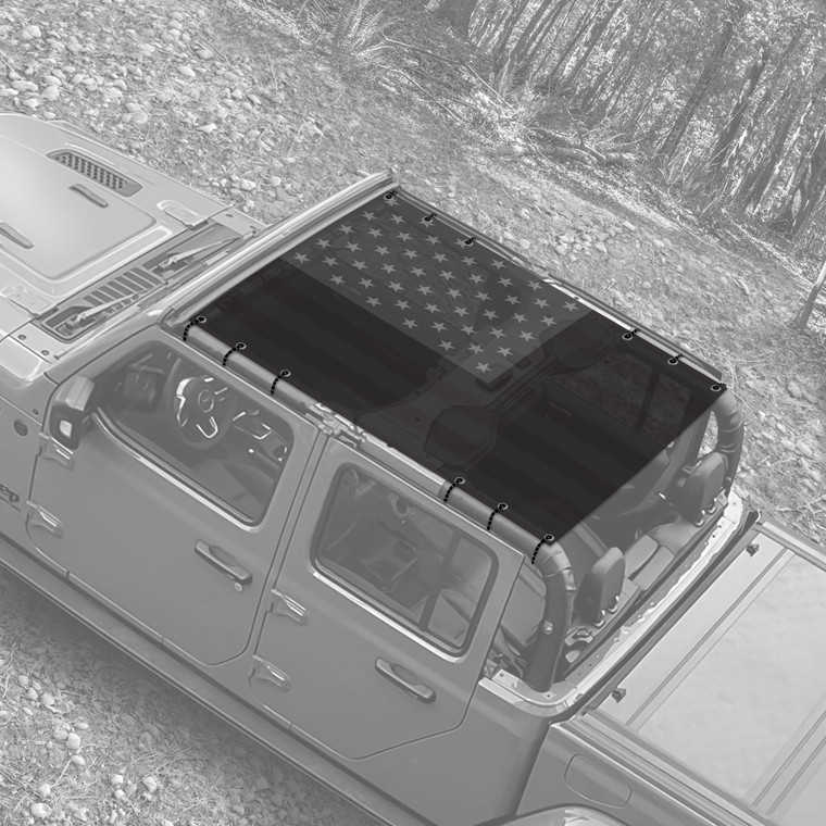 USA Greyscale Full Body Sunshade for Jeep JT