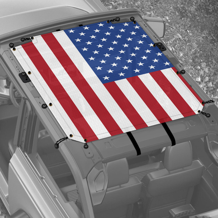 USA Red White Blue Sunshade for 2 Door Ford Bronco