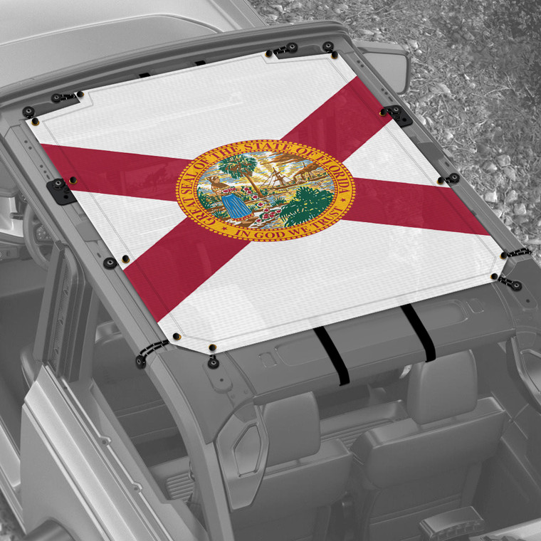 Florida Flag Sunshade for 2 Door Ford Bronco