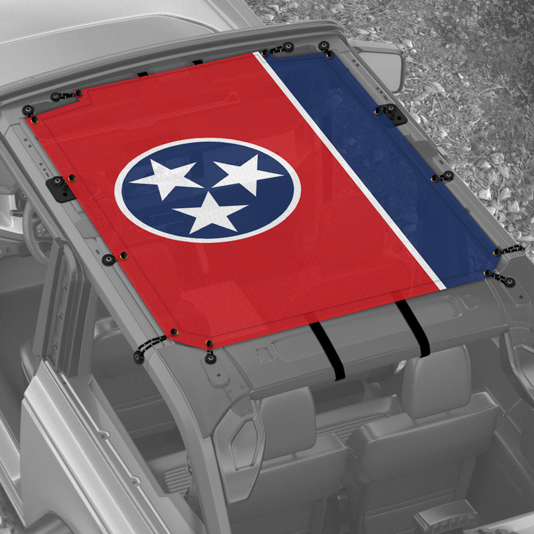 Tennessee Flag Sunshade for 2 Door Ford Bronco