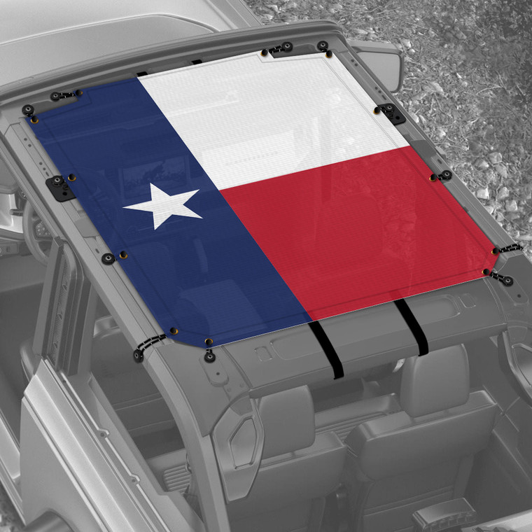 Texas Flag Sunshade for 2 Door Ford Bronco