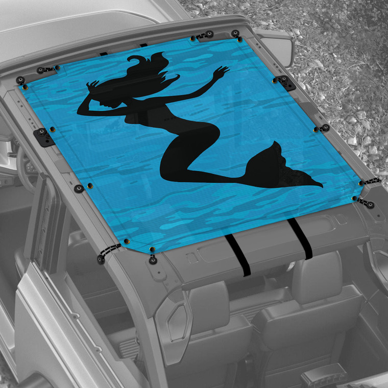 Mermaid Silhouette Sunshade for 2 Door Ford Bronco