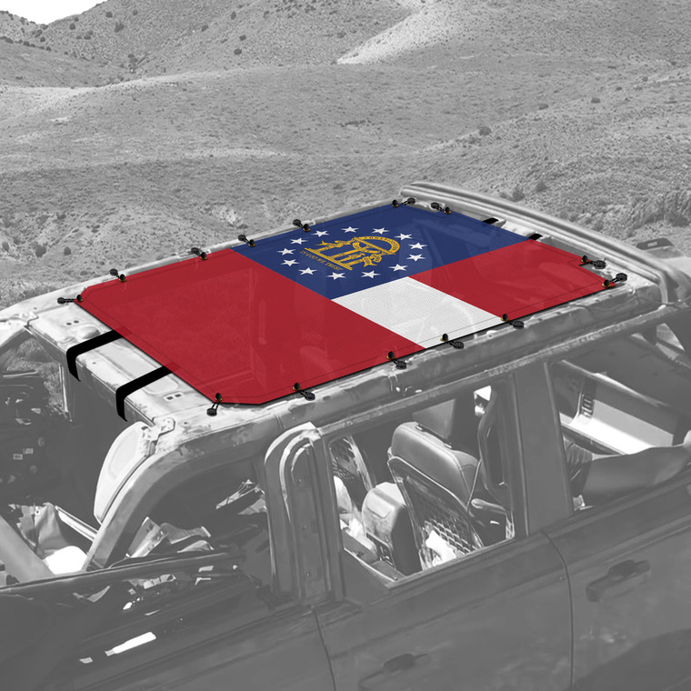 Georgia Flag Sunshade for 4 Door Ford Bronco