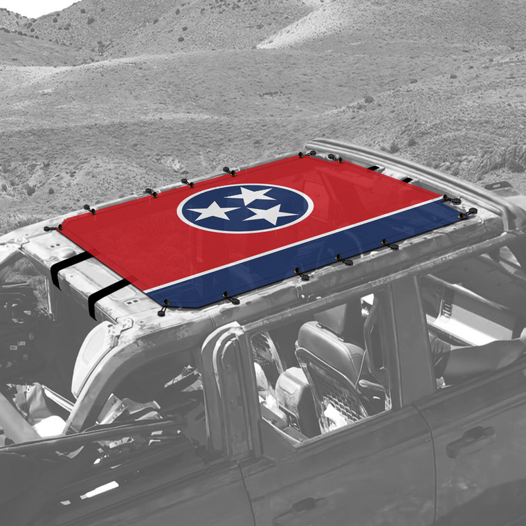 Tennessee Flag Sunshade for 4 Door Ford Bronco