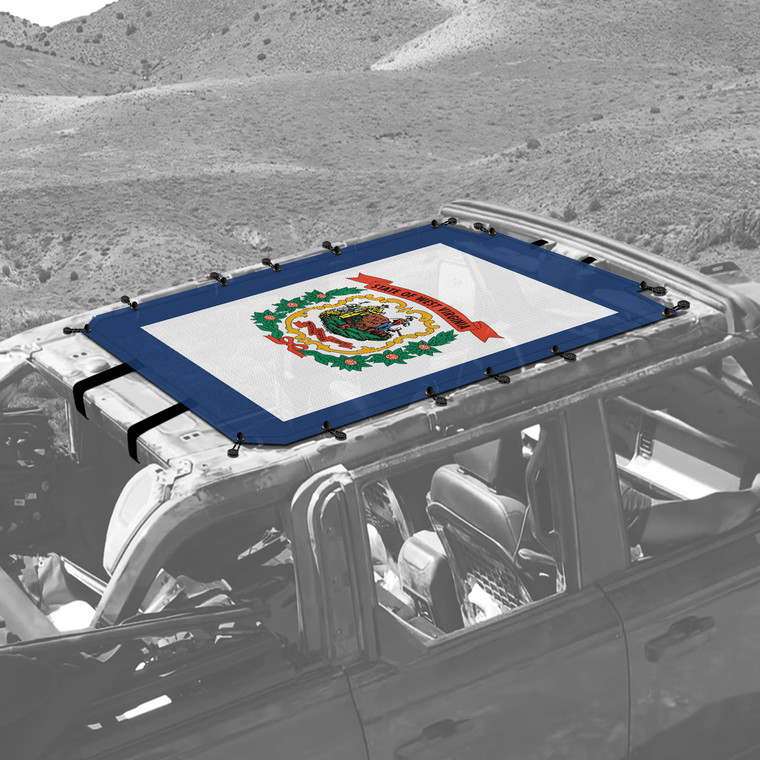 West Virginia Flag Sunshade for 4 Door Ford Bronco