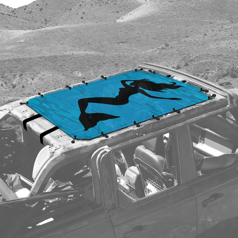 Mermaid Silhouette Sunshade for 4 Door Ford Bronco