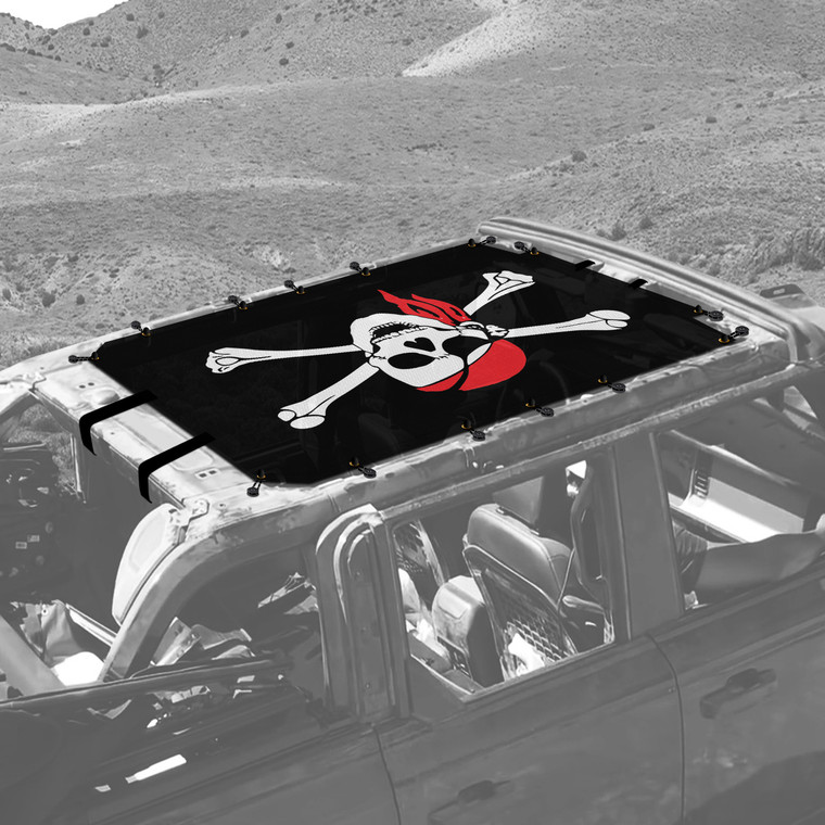 Pirate Flag Sunshade for 4 Door Ford Bronco