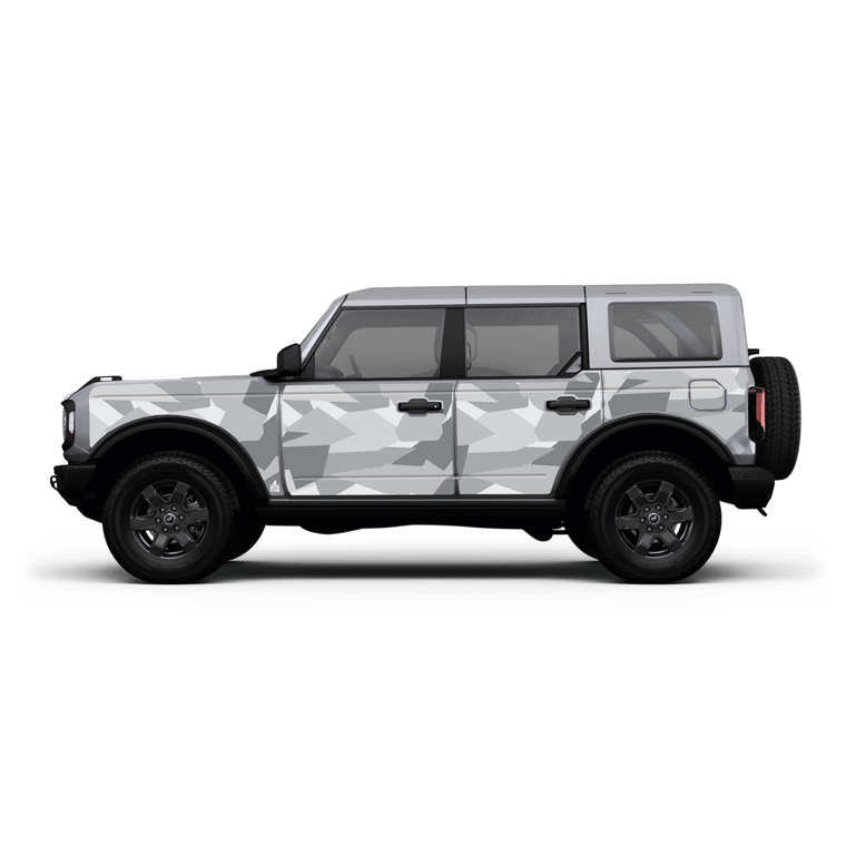 White Splinter Camo Action Shield for Ford Bronco 4 Door