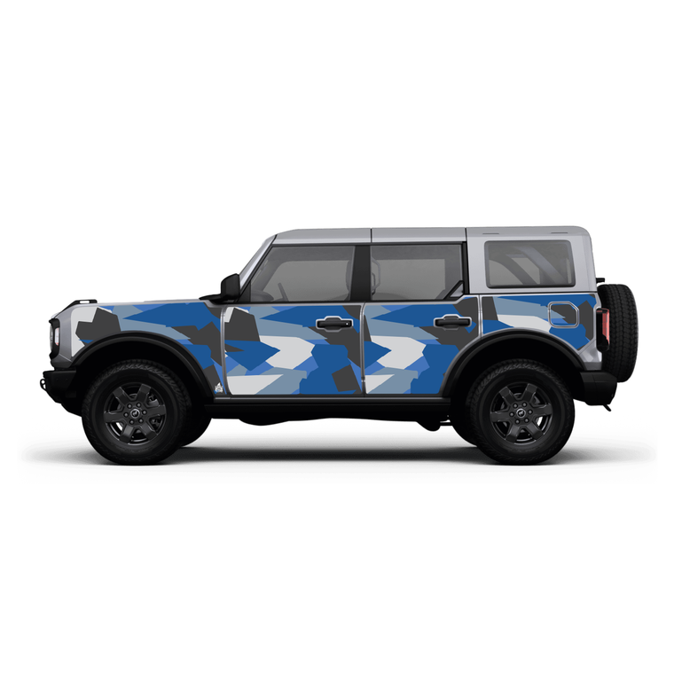 Blue Splinter Camo Action Shield™ Body Armor for Ford Bronco 4 Door