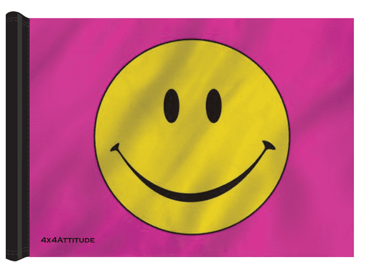 Happy Face Pink Trail Flag