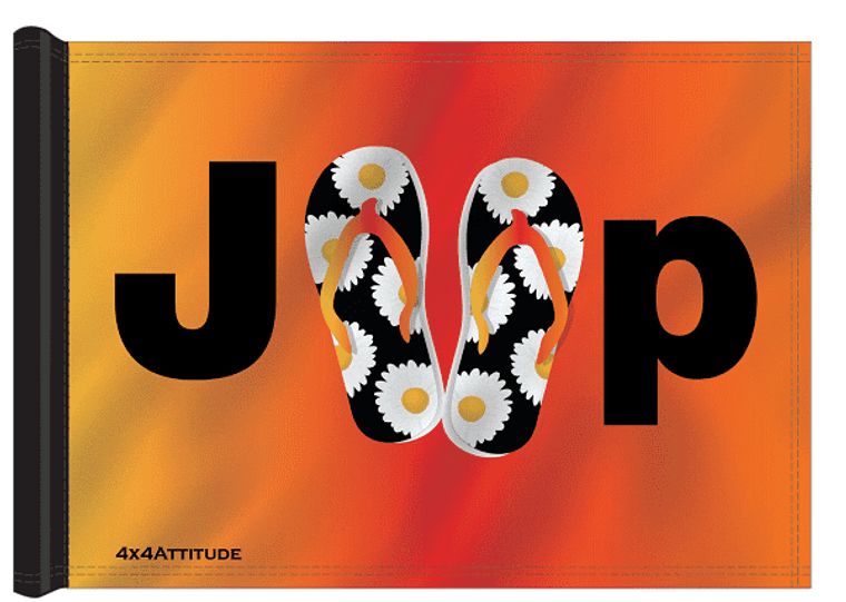 flip flop daisy orange jeep flag