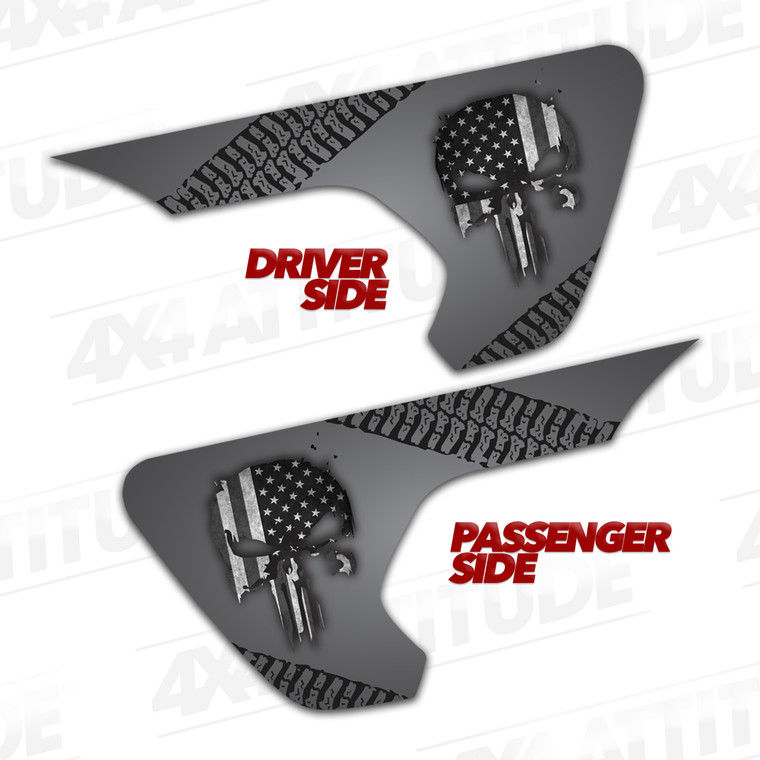 Punisher Grey USA Fender Vent Decal Set (Right & Left)