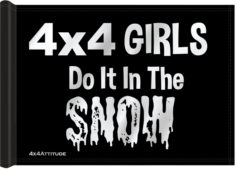 Jeep Girls Snow 4x4 Attitude Trail Flag