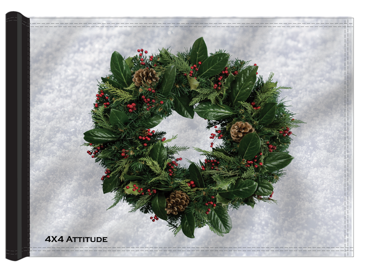 Christmas Wreath 4x4 Attitude Trail Flag