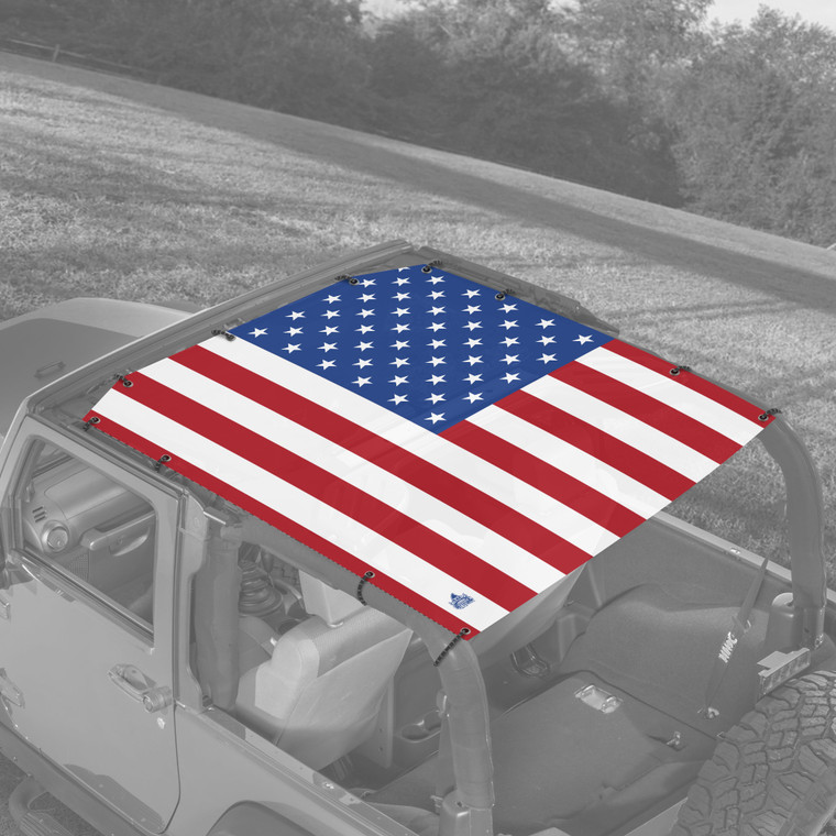 USA Red White Blue JK 2 Door Jeep Full Sunshade