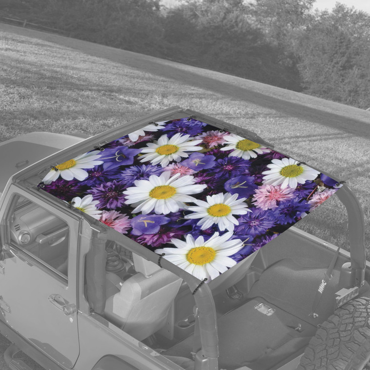 Purple Flower JK 2 Door Jeep Sunshade