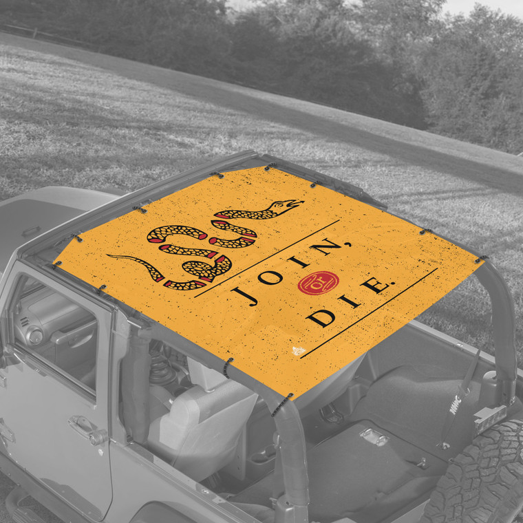 Join or Die JK 2 Door Jeep Sunshade