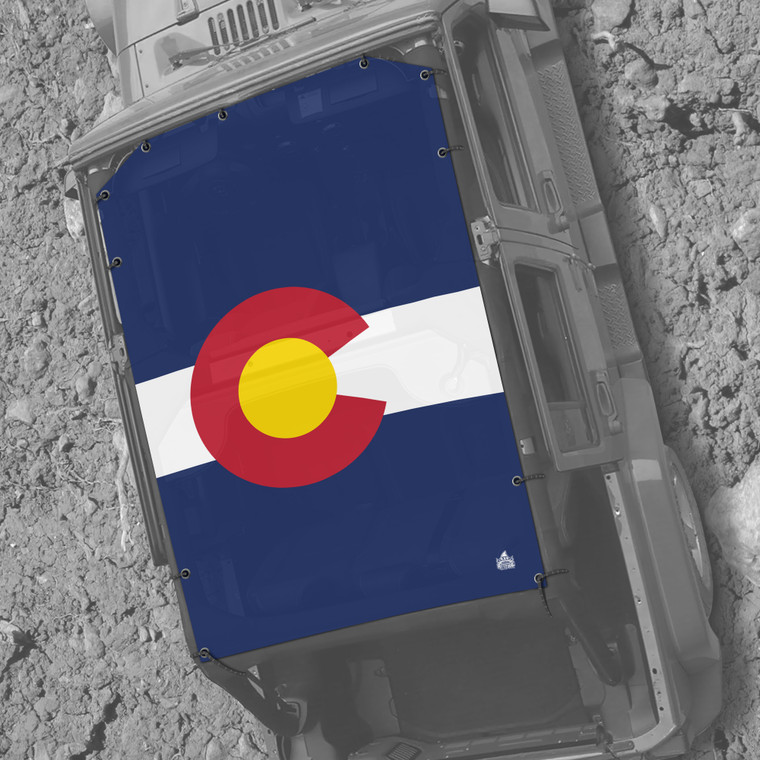 Colorado State Flag JK Jeep 4 Door Sunshade