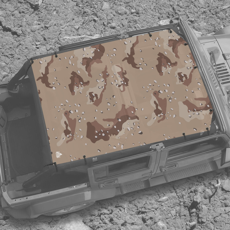 Camo Desert Storm JK 4 Door Full Jeep Sunshade