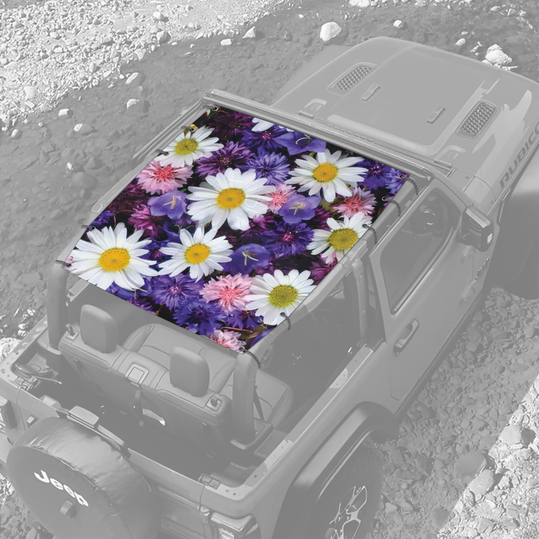 Purple Flower JL 2 Door Jeep Sunshade