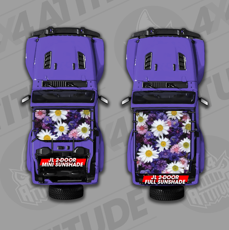 Purple Flower JL 2 Door Jeep Sunshade