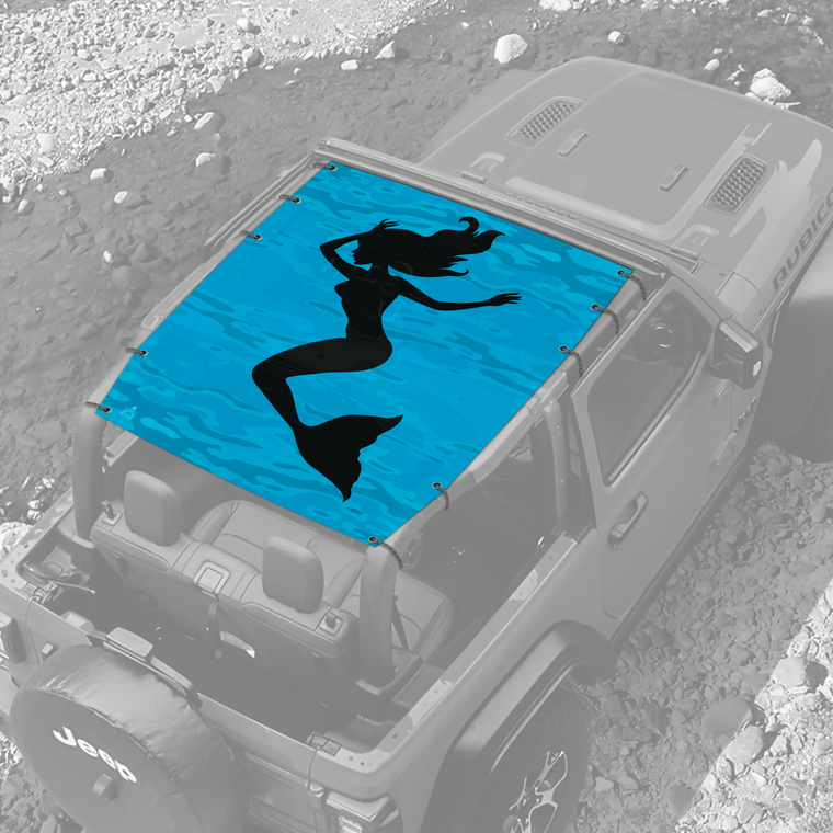 Mermaid Silhouette JL 2 Door Jeep Sunshade