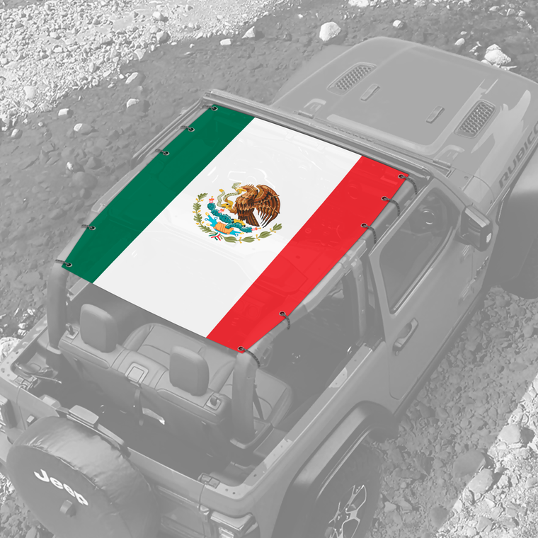 Mexican Flag JL 2 Door Jeep Sunshade