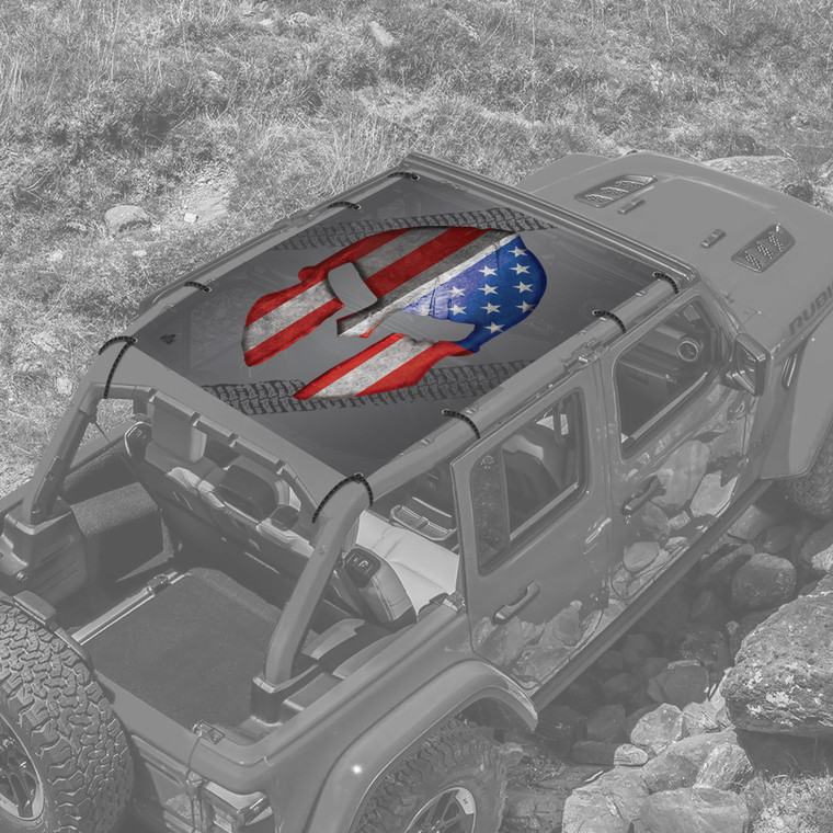 Spartan Helmet USA JL 4 Door Jeep Full Sunshade