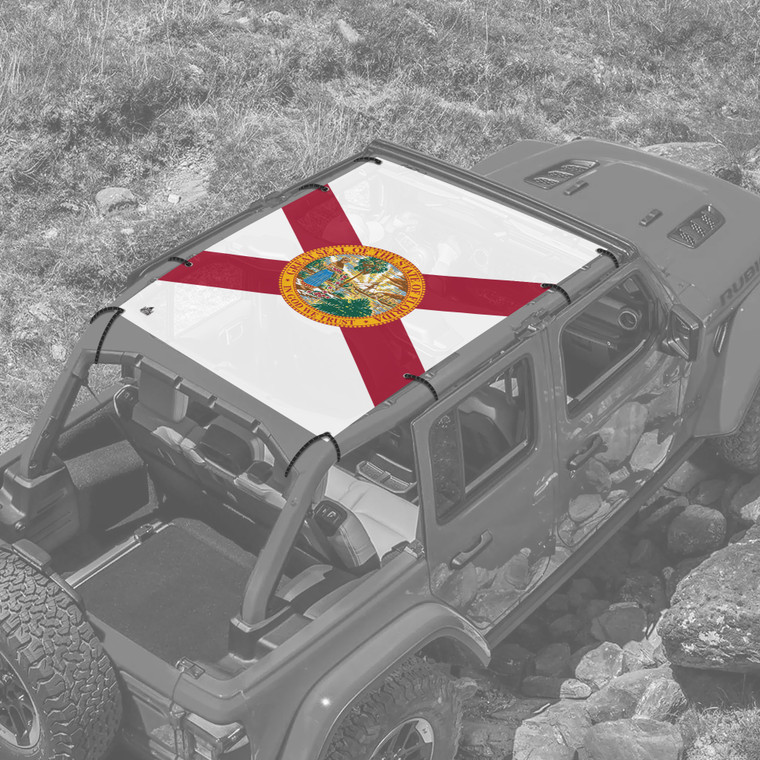 Florida State Flag JL 4 Door Jeep Full Sunshade