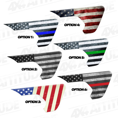 Distressed American Flag Fender Vent Decal Set (Right Left) - Multiple Color options