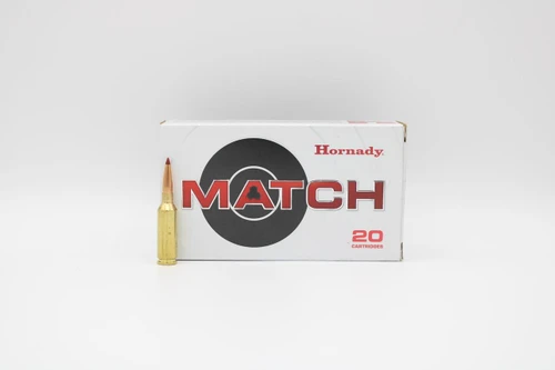 22 ARC Hornady 88gr ELD-M, ammunition box with a single cartridge standing beside it.