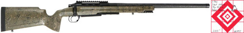 SOLD! Pathfinder rifle in 7mm PRC, shown in a side view with camouflage stock and mounted scope, model M1995.