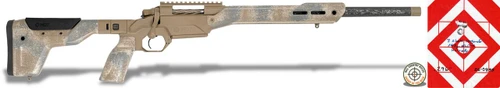 Short Stuff in 6.5 Creedmoor - 18" Rocky Mirage, bolt-action rifle with desert camouflage finish and tactical design.