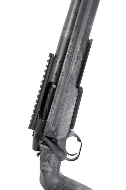 Pathfinder in 6mm ARC, a rifle with a gray distressed finish and a black scope rail.