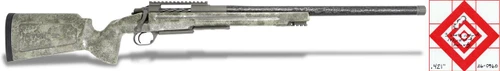 Carbon Hunter in 6.5 PRC - 22" Kalahari Mirage, tactical rifle with camouflage finish, adjustable stock, and extended barrel with rail for accessories.