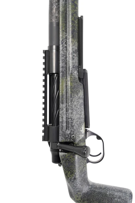 Product Pathfinder in 7mm PRC, rifle stock and bolt-action mechanism with camouflage finish.