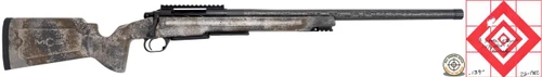 Pathfinder in 6.5 PRC, firearm with a camo stock, long barrel, and tactical scope mount.